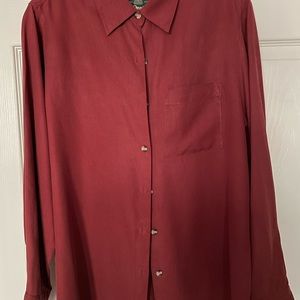 Orvis womens shirt. 100% raw shirt. Size 12 Rust color. New condition.